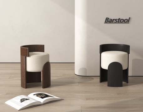 现代凳子 矮凳 梳妆凳 沙发凳su模型