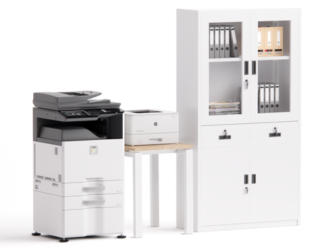 现代打印机 办公家具su模型