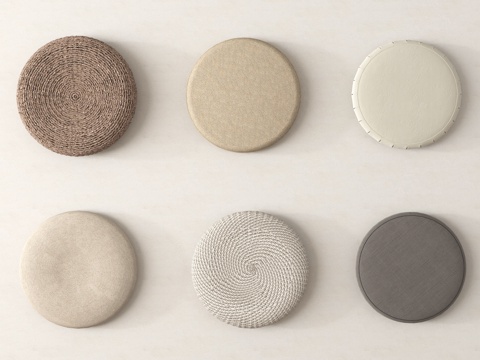 现代坐垫 蒲团 圆坐垫 飘窗垫 榻榻米坐垫su模型