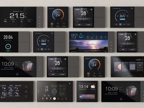 现代开关插座 智能控制面板su模型