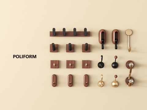 中古挂钩 挂衣钩 衣帽架su模型