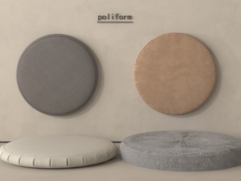 现代坐垫 圆坐垫 榻榻米垫su模型