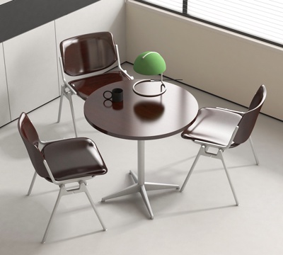 现代休闲桌椅 洽谈桌椅su模型