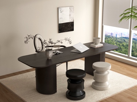 现代办公桌椅 经理桌椅  休闲桌椅 接待桌椅su模型