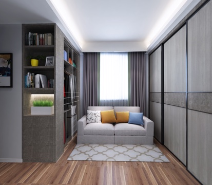  现代风格衣帽间3d模型 