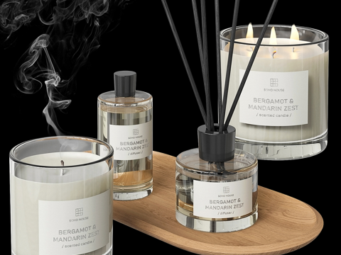  现代 Soho 家居香薰套装3d模型 