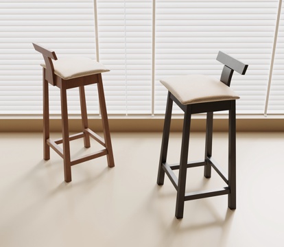 法式中古吧凳su模型