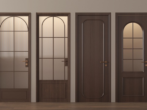 法式单开门 玻璃单开门 平开门 卧室门 玻璃门 厨卫门su模型