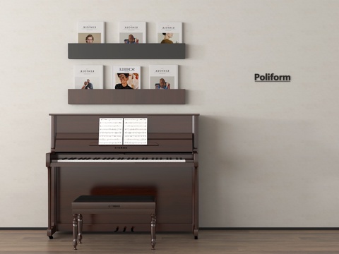 现代钢琴 乐器 摆件 琴凳su模型