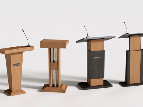  现代讲台 讲桌 主持台 主持桌 演讲桌3d模型 