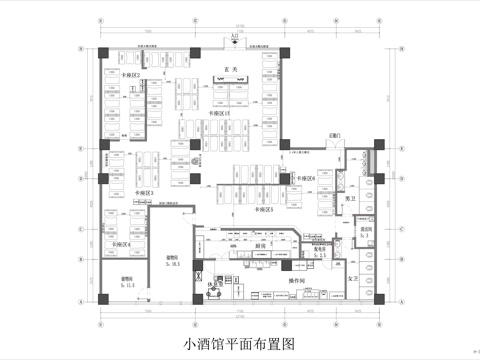 小酒馆平面布置图cad施工图cad施工图