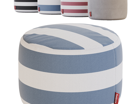  现代圆形布艺沙发凳3d模型 