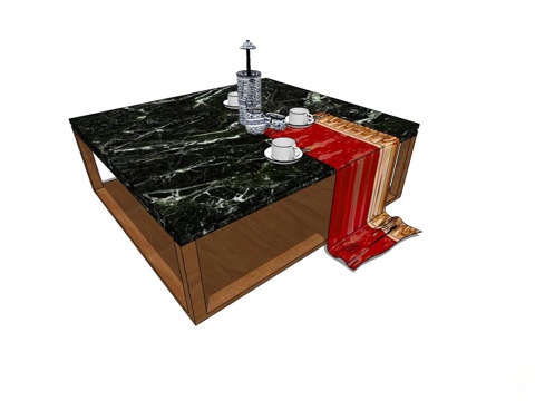 实木茶几 茶几 家用茶几su模型