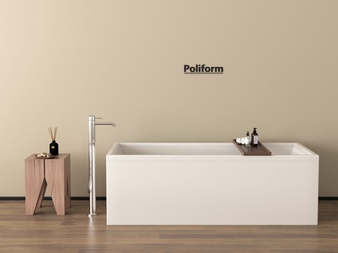 浴缸 嵌入式浴缸 水龙头 陶瓷浴缸 凳子 卫浴用品su模型