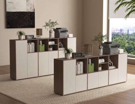 现代办公文件柜 打印机 文件su模型