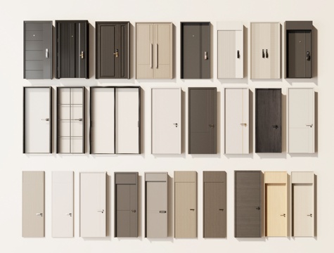 门 入户门 推拉门 室内门 防盗门su模型