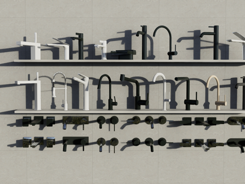 浴室厨房水龙头su模型