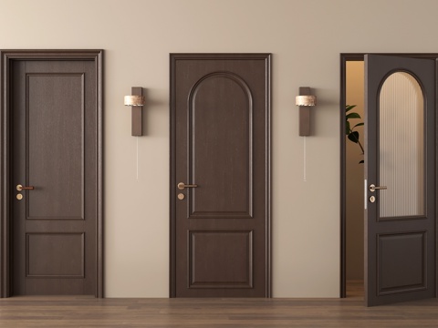 中古单开门 玻璃单开门 长虹玻璃单开门 木单开门su模型