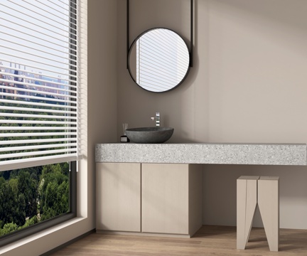 中古风洗手台 石槽洗手盆 台上盆 镜子su模型