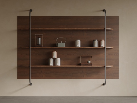 中古风装饰架 摆件组合su模型