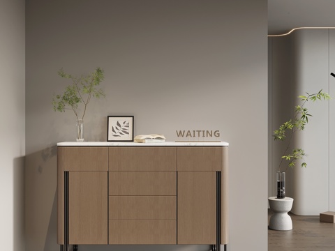 现代意式玄关柜 边柜 鞋柜su模型