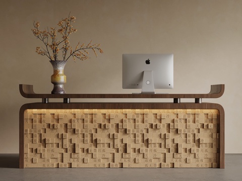 新中式前台su模型