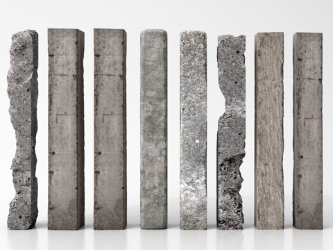 现代柱子 混凝土柱子 水泥柱子 破损柱子su模型