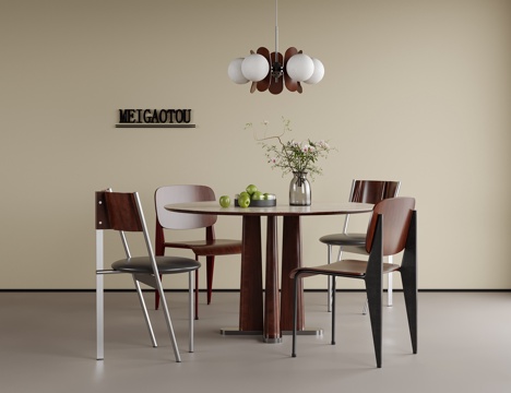 现代餐桌椅 餐椅 餐厅 单椅su模型
