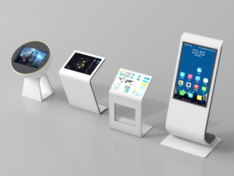  现代一体机 一体查询机 互动屏 导向屏3d模型 