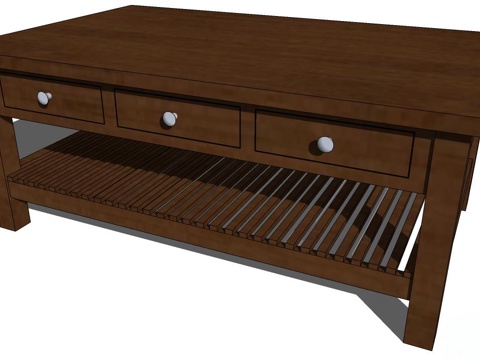 实木茶几 茶几 家用茶几su模型