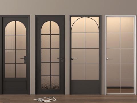 法式单开门 玻璃单开门 长虹玻璃门 平开门 厨卫门su模型