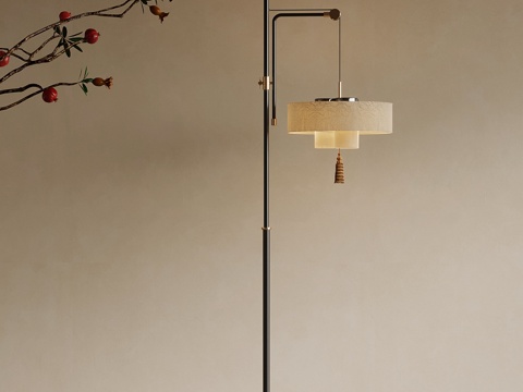 新中式落地灯su模型