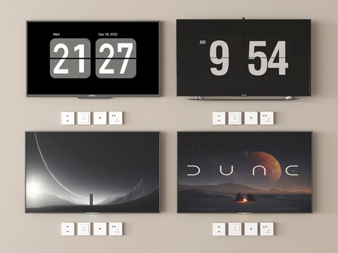  现代液晶电视 客厅电视 壁挂式电视3d模型 
