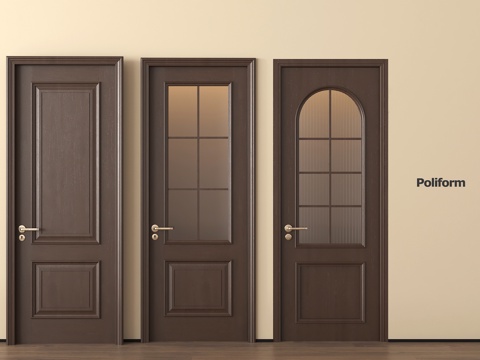 中古单开门 玻璃单开门 木单开门su模型