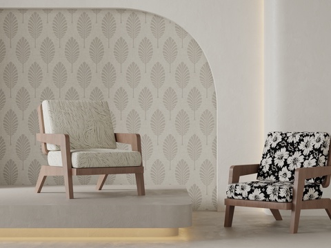 中古风休闲椅 单椅su模型