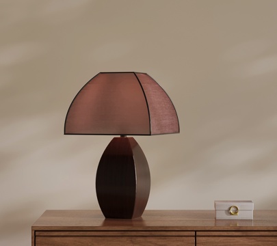 新中式台灯 实木台灯su模型