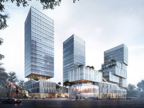 现代商业综合体 商城建筑 办公楼写字楼建筑su模型