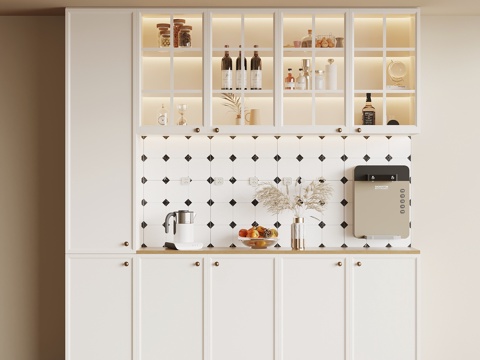 法式酒柜 餐边柜su模型