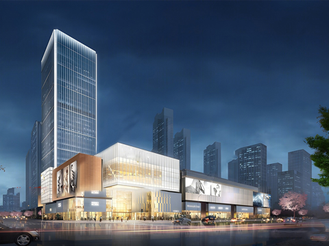 商业综合体 商场建筑 写字楼办公楼建筑su模型