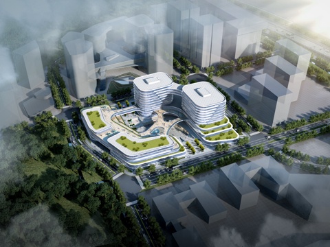  产业园鸟瞰3d模型 