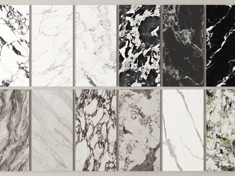 现代大理石纹理 石材护墙板 墙饰板 大理石背景墙su模型