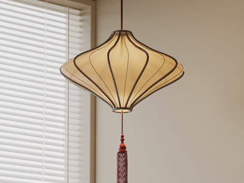 新中式吊灯su模型