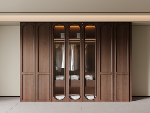  法式中古风衣柜3d模型 