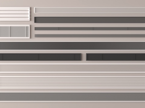 空调出风口 极窄出风口 排风口 新风口su模型