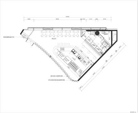 冰淇淋店平面施工图cad施工图