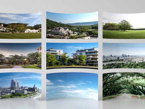 现代其他材质 环绕背景 户外背景 城市背景 环境贴图su模型