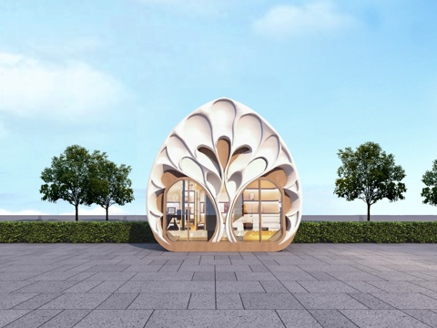  现代艺术铺面   异形美陈  街头集装铺面  艺术装置3d模型 