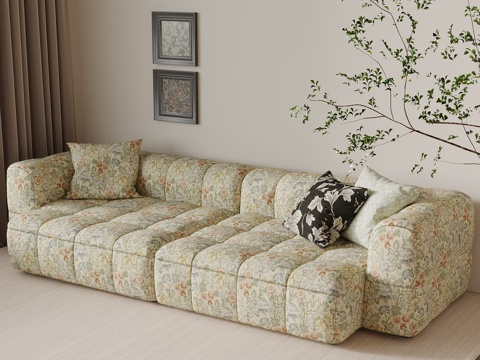 法式多人沙发 休闲沙发su模型