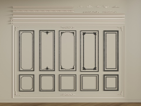 石膏 角花 石膏线 踢脚线 角线 石膏背景墙su模型