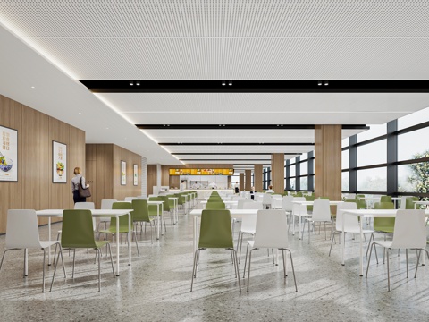  现代食堂3d模型 